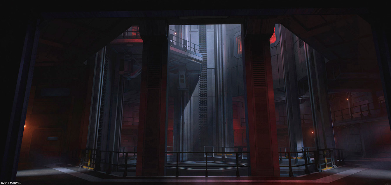 Raft Interior Concept Art from Spider-Man (2018)