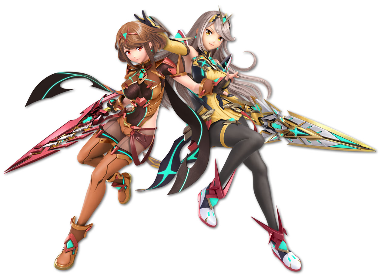 Alt Color Pyra and Mythra Art from Super Smash Bros. Ultimate