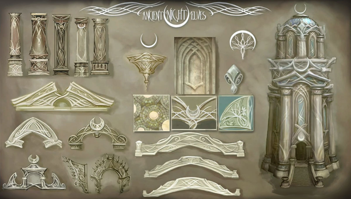 Azsuna Ancient Nightelf Architecture Concept Art from World of Warcraft: Legion