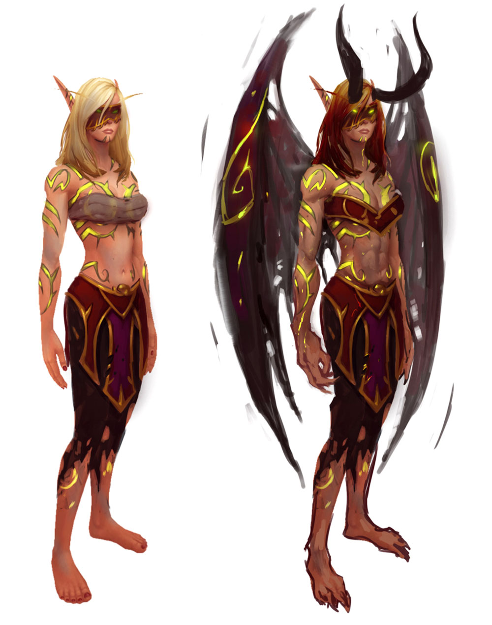 Female Blood Elf Demon Hunter Concept Art from World of Warcraft: Legion
