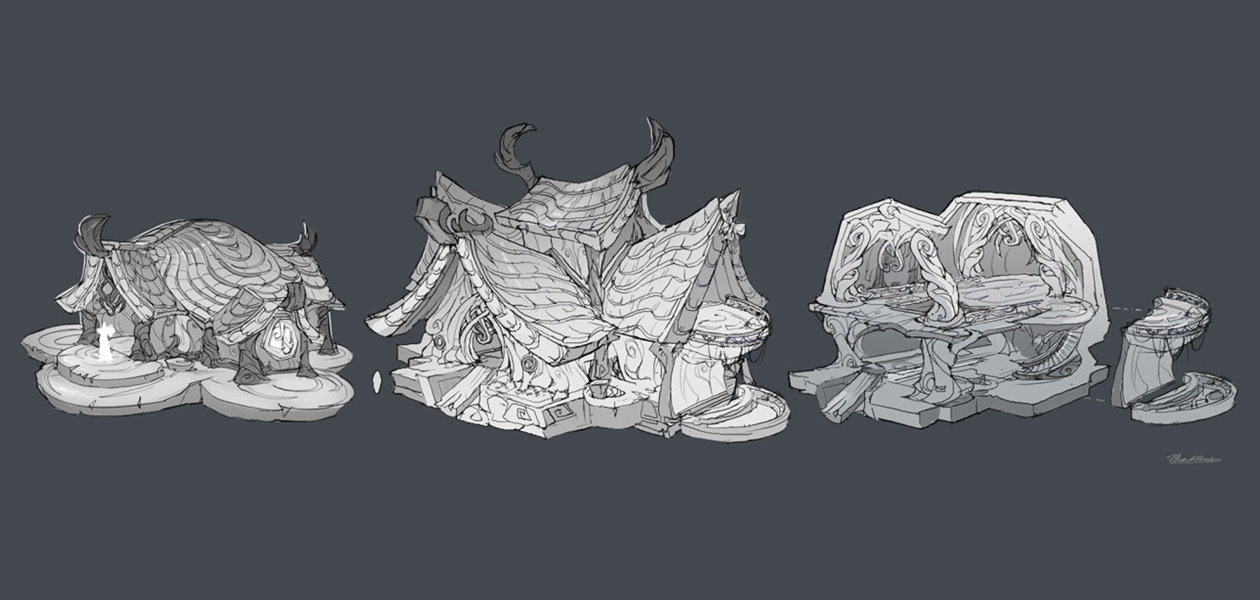 Druid Building Sketches Concept from World of Warcraft: Legion