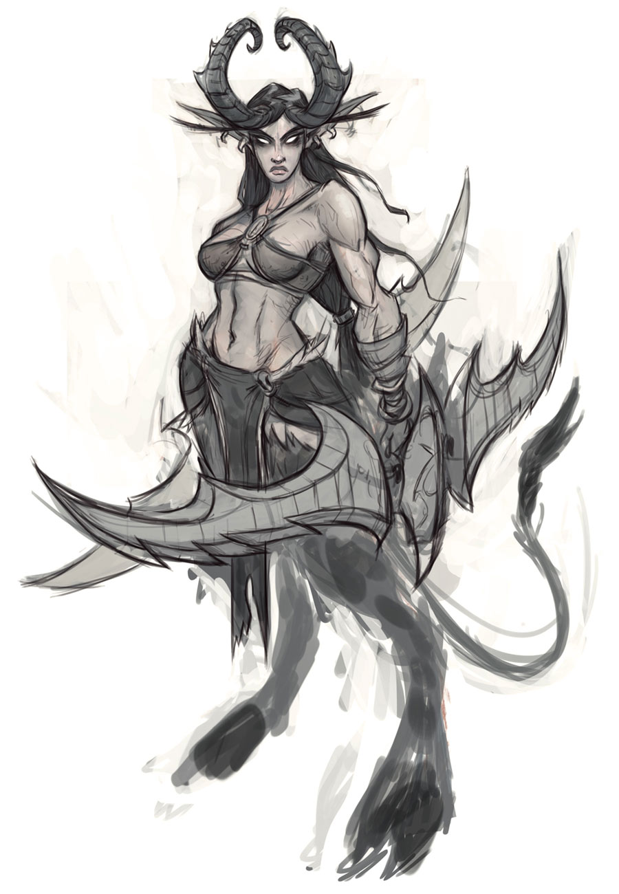 Female Demon Hunter Concept Art from World of Warcraft: Legion