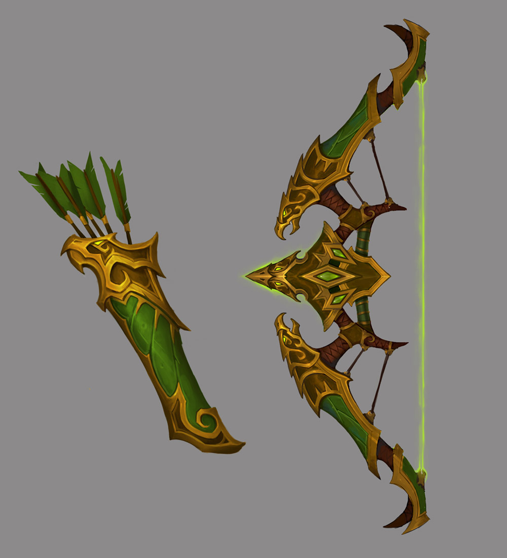 Marksmanship Hunter Bow Concept Art from World of Warcraft: Legion