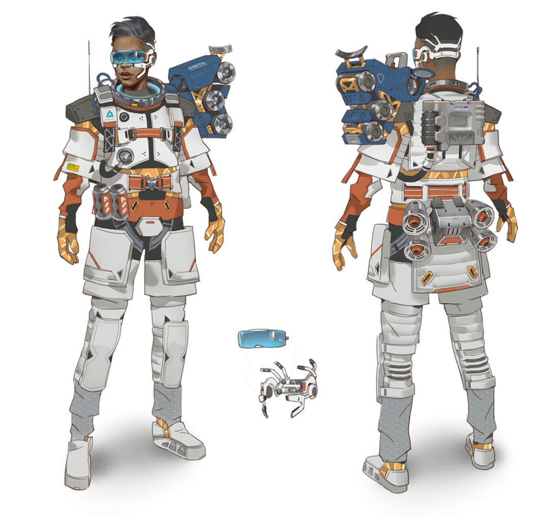 Bangalore, Spacewalker Legendary Skin Art from Apex Legends