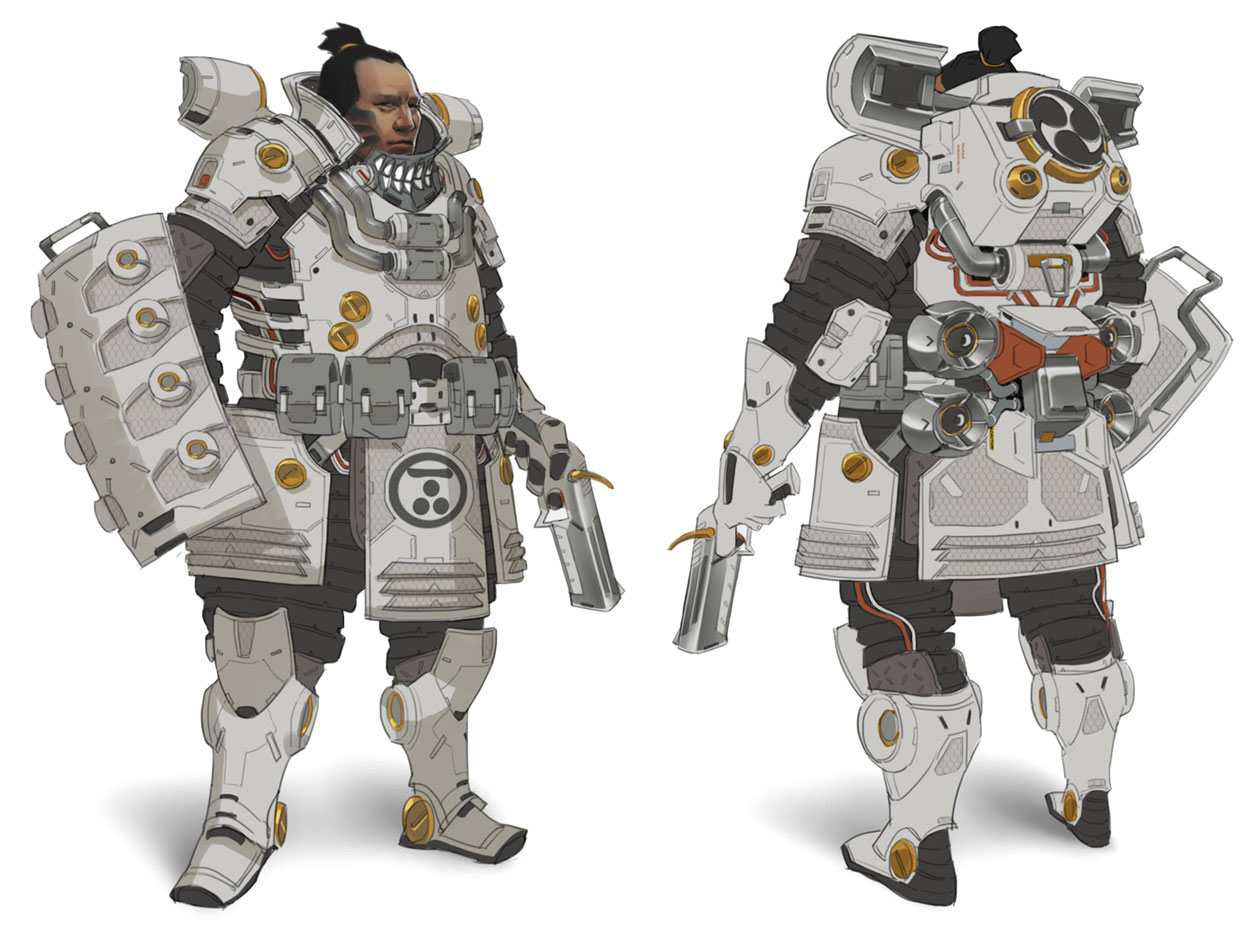 Gibraltar, Millennium Tusk Legendary Skin Art from Apex Legends