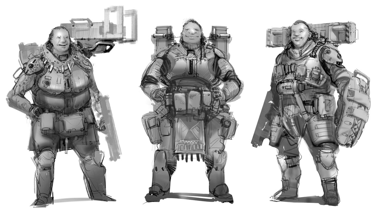 Gibraltar Sketches from Apex Legends