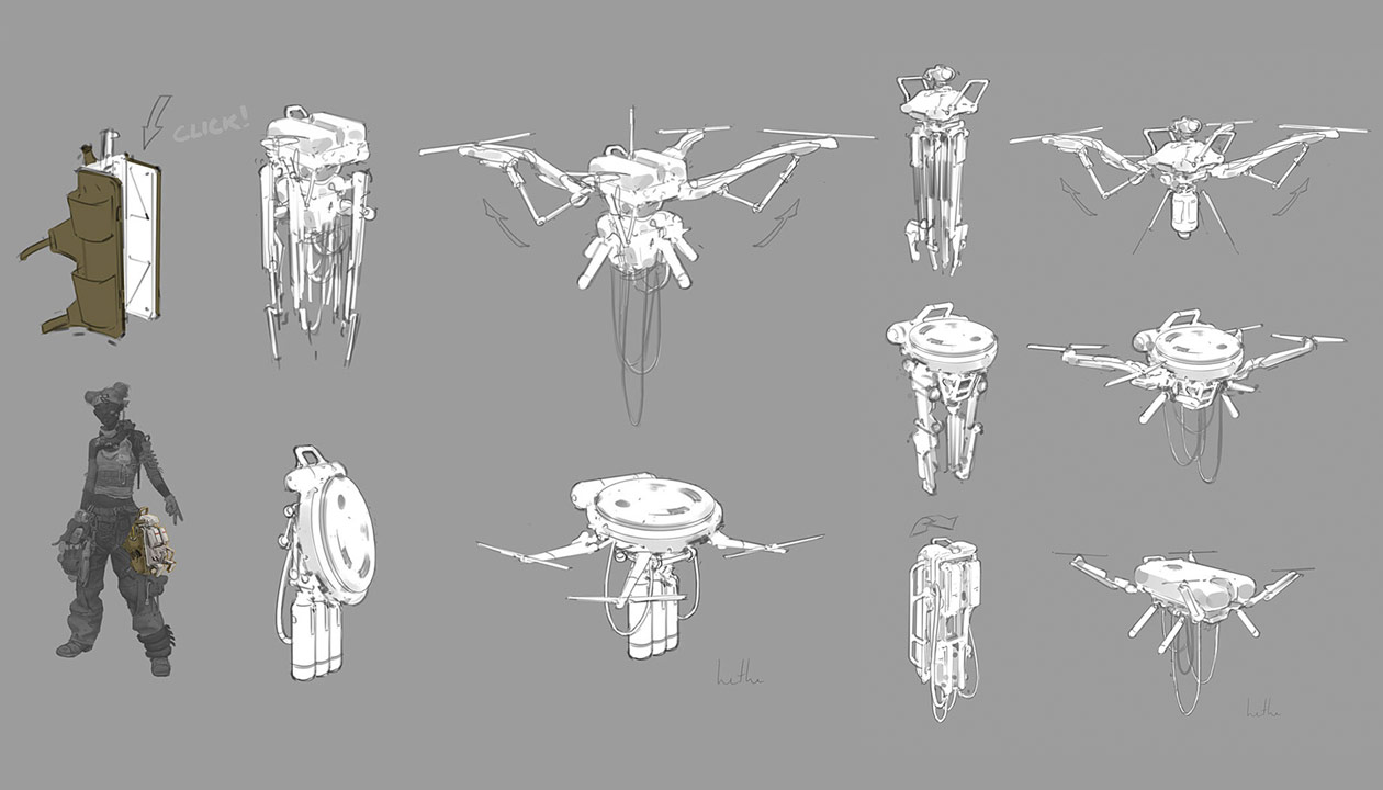 Lifeline's Drone, Early Sketches Artwork from Apex Legends