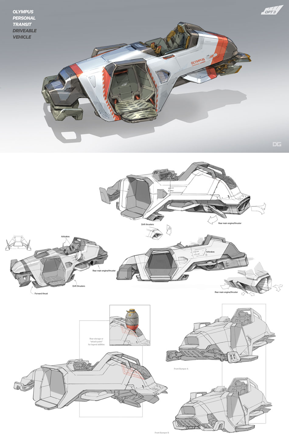 Olympus Driveable Vehicle Art from Apex Legends