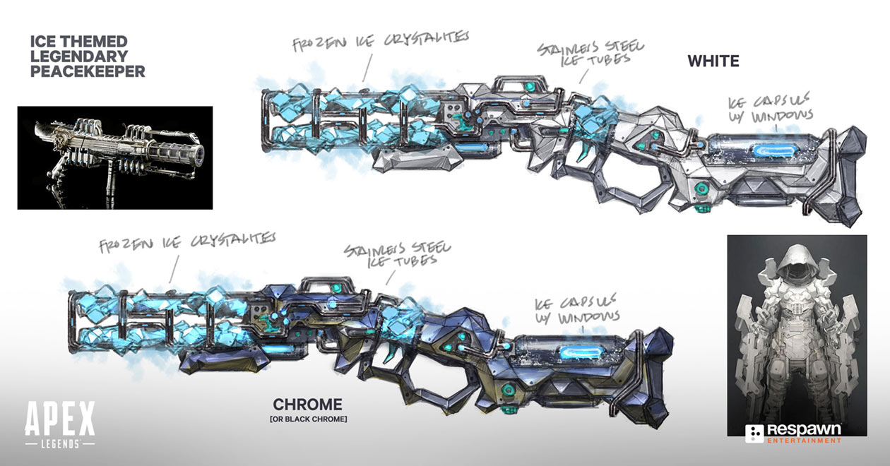 Peacekeeper Frostbite Legendary Skin Concept Art from Apex Legends