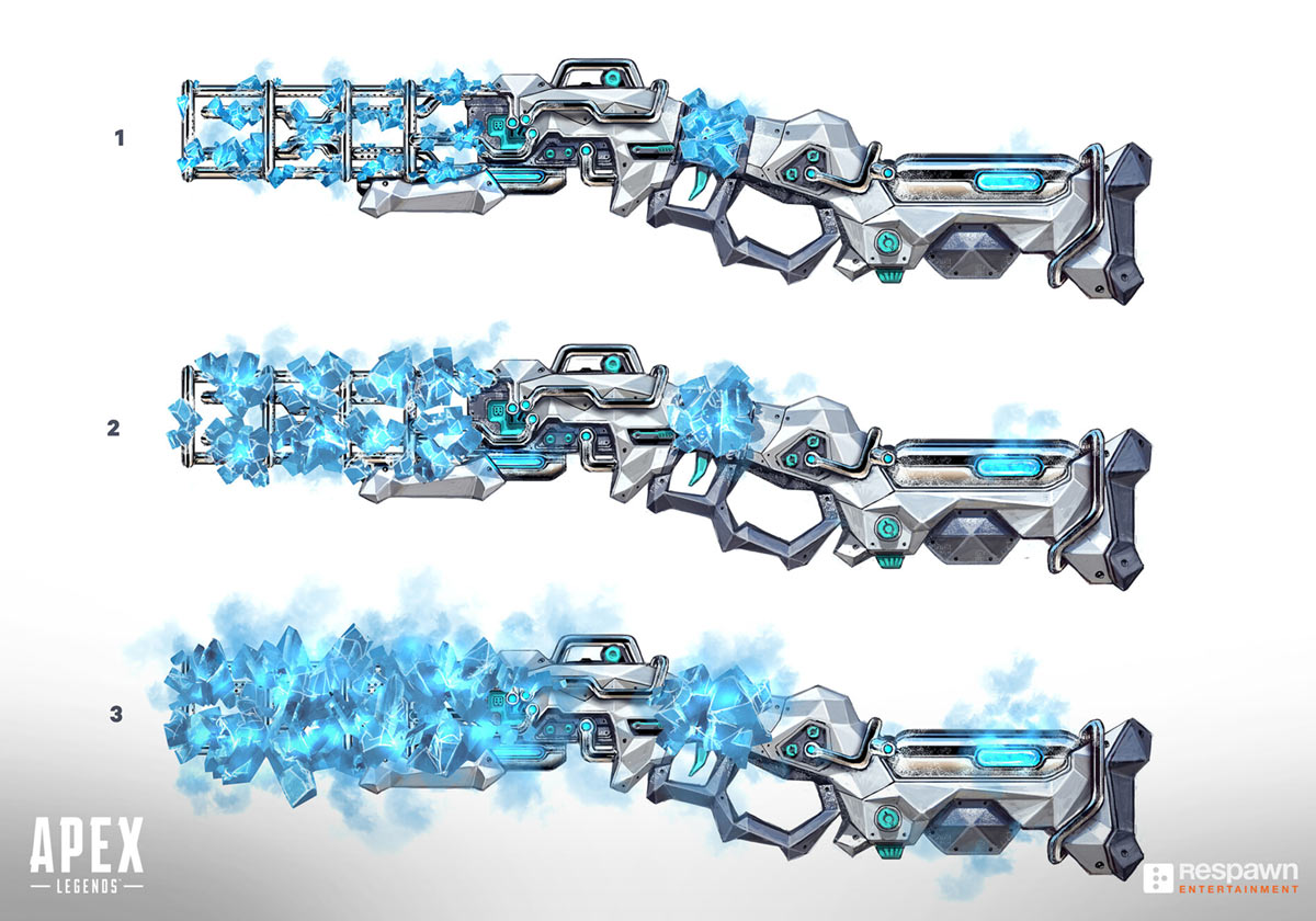 Peacekeeper Frostbite Legendary Skin Art from Apex Legends
