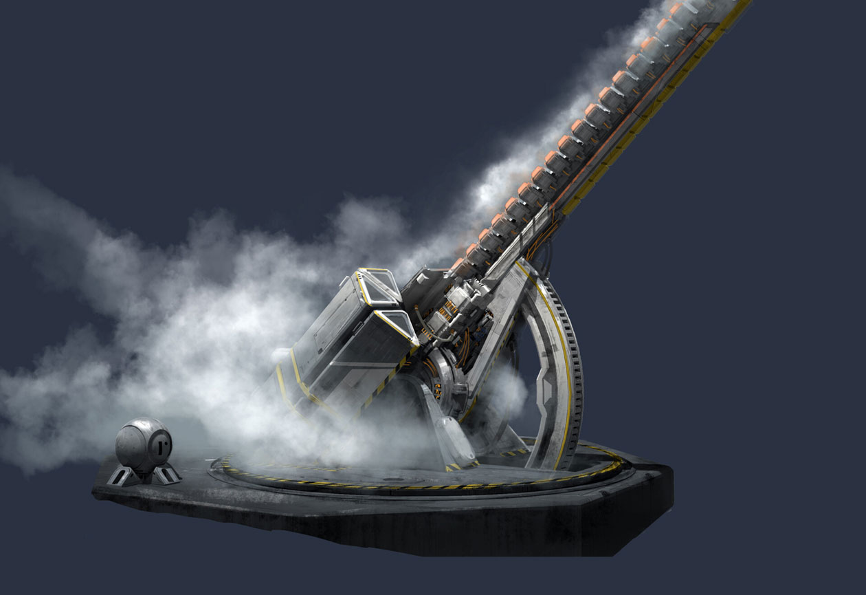 Rail Gun Firing Art from Apex Legends