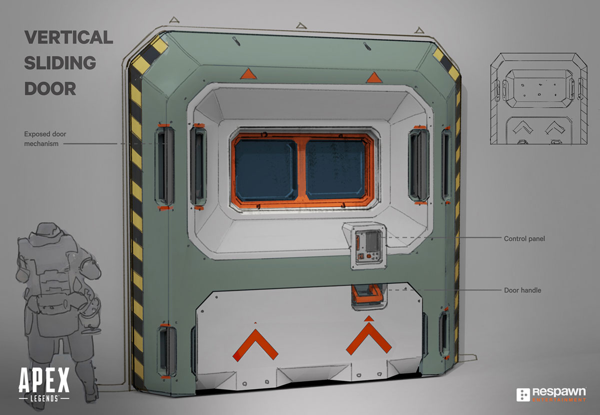 Vertical Sliding Door Artwork from Apex Legends