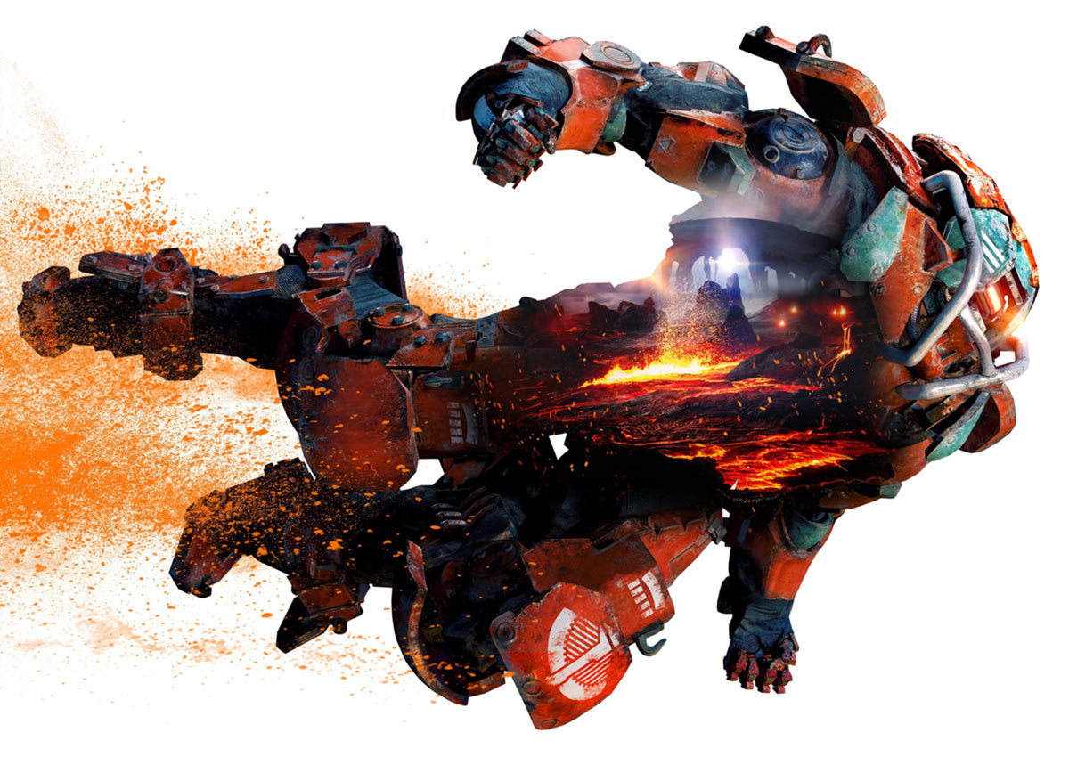 Colossus Javelin Exosuit Art from Anthem