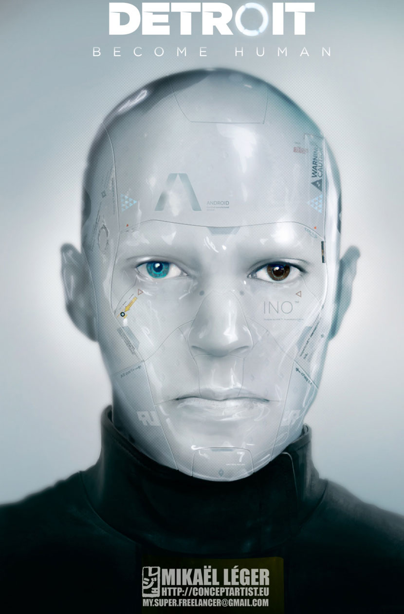 Light Android Face Concept Art from Detroit: Become Human