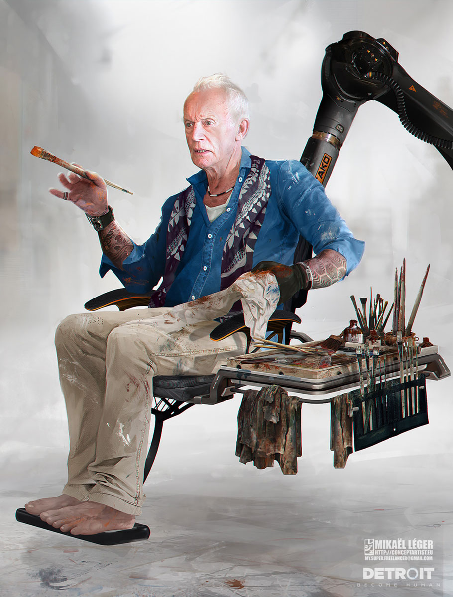 Carl in Workshop Concept Art from Detroit: Become Human