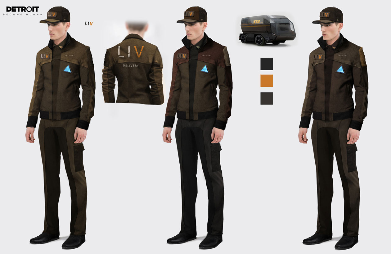 LIV Delivery Costume Concept Art from Detroit: Become Human