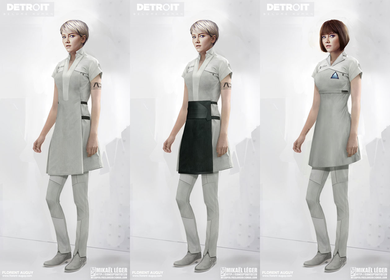 Kara's Service Costume Concept Art from Detroit: Become Human