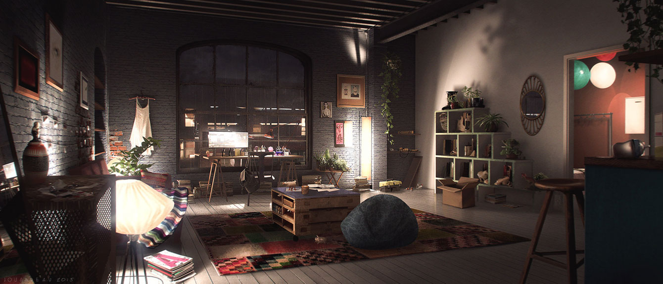 Markus Riley's Living Room Concept Art from Detroit: Become Human
