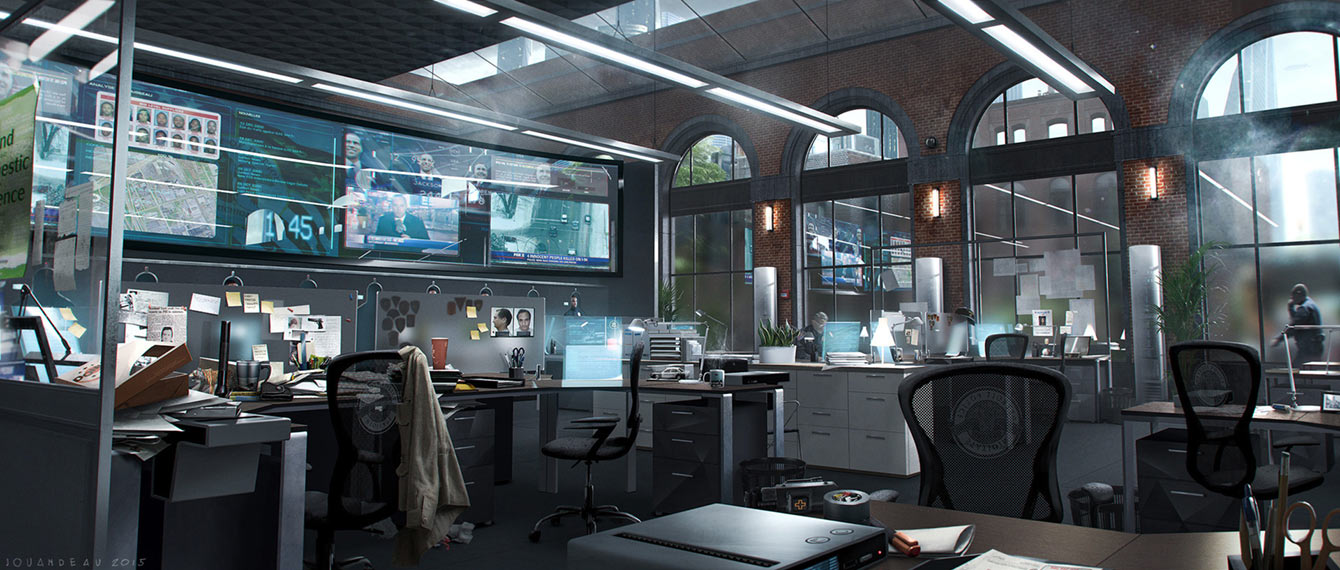 Police Station Open Space Concept Art from Detroit: Become Human