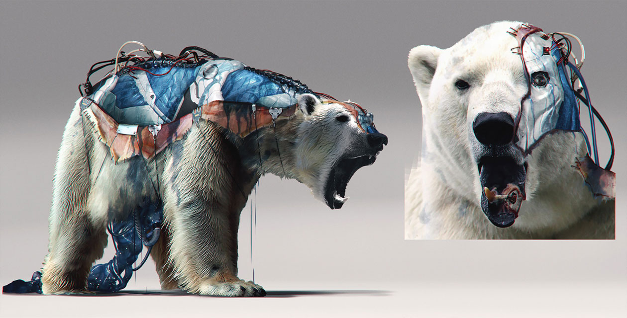 Robotic Polar Bear Concept Art from Detroit: Become Human
