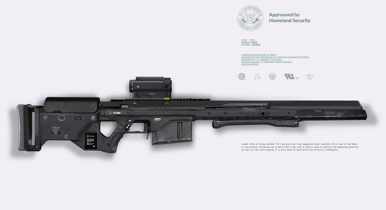 Large Caliber Sniper Rifle Concept Art from Detroit: Become Human