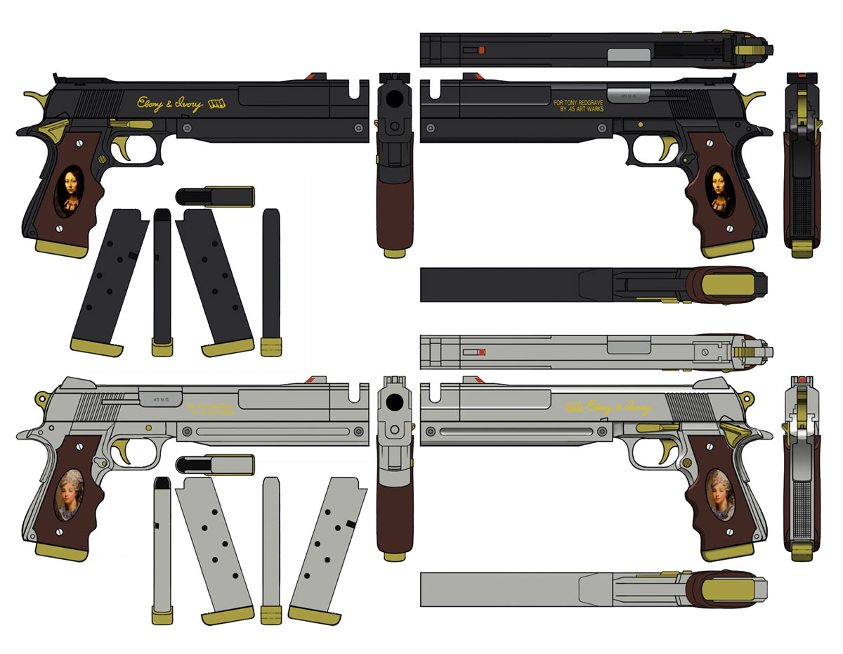 Ebony & Ivory Concept Art from Devil May Cry 5