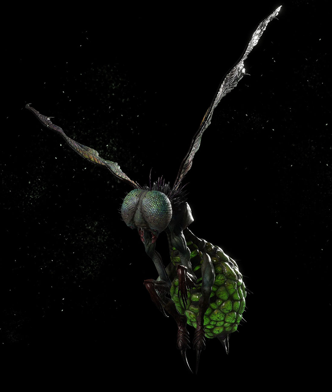 Green Empusa Art from Devil May Cry 5
