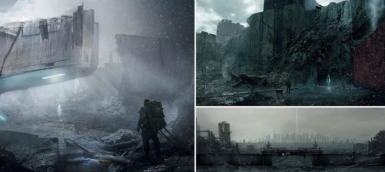 Edge Knot City Concept Art from Death Stranding