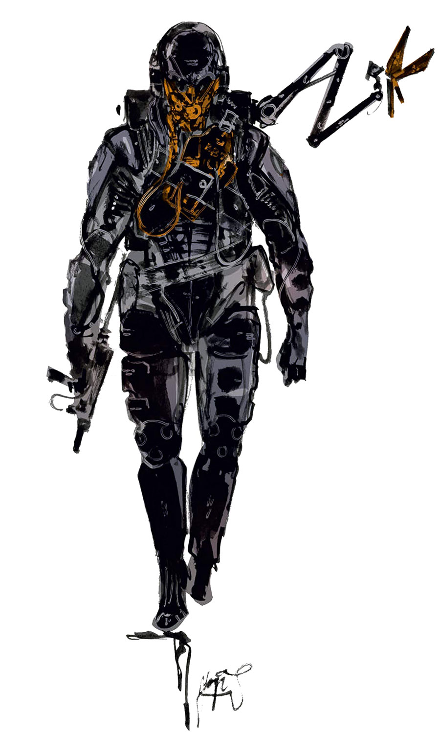 Sam's Suit Concept Art from Death Stranding