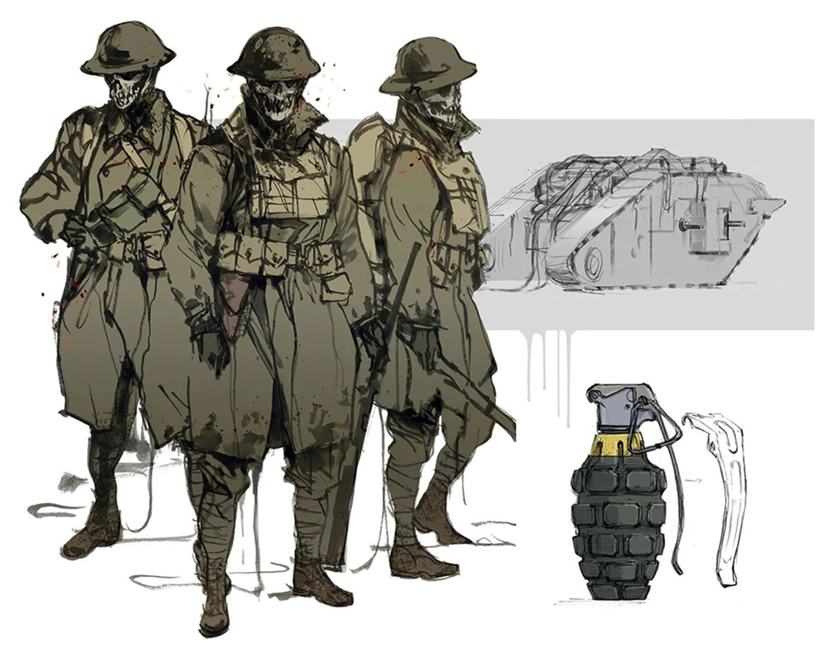 World War I Soldiers Concept Art from Death Stranding