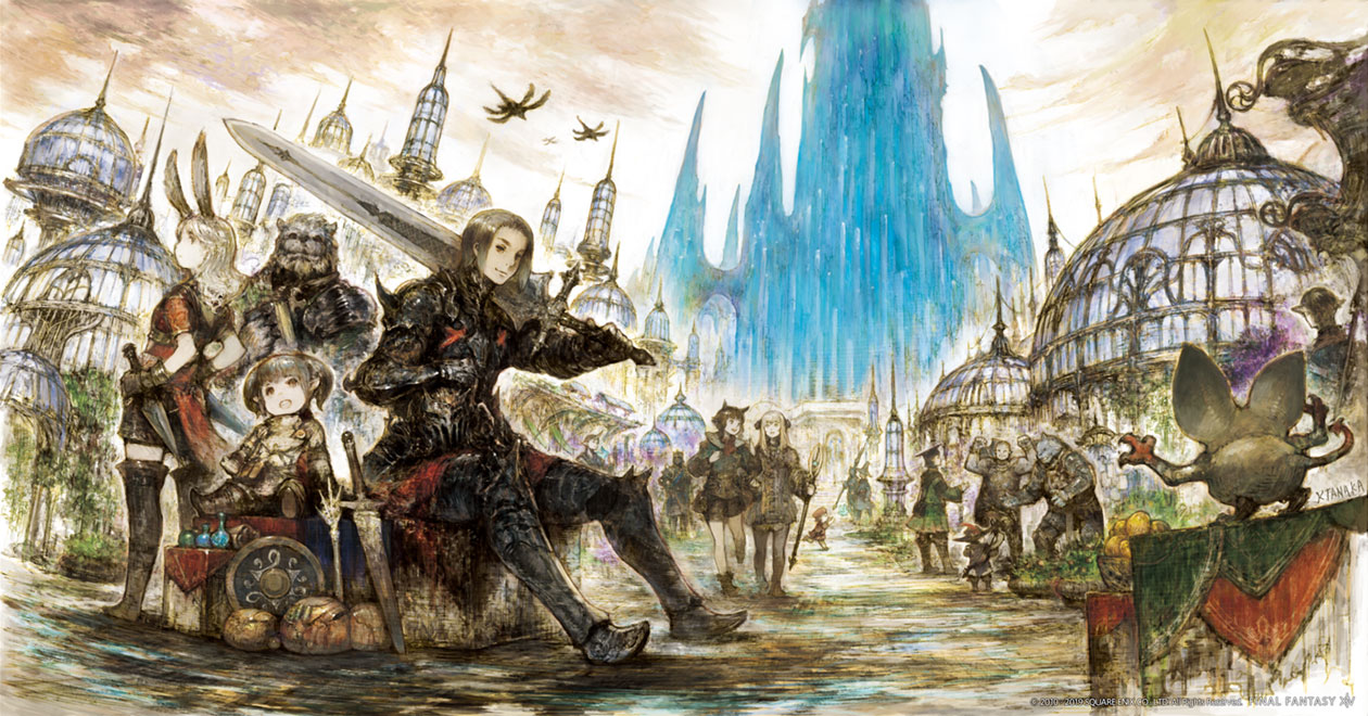 Adventurers in the Crystarium Art from Final Fantasy XIV: Shadowbringers