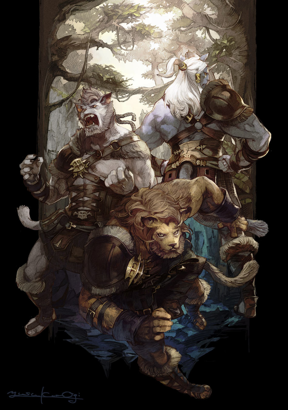 Hrothgar Race Art from Final Fantasy XIV: Shadowbringers