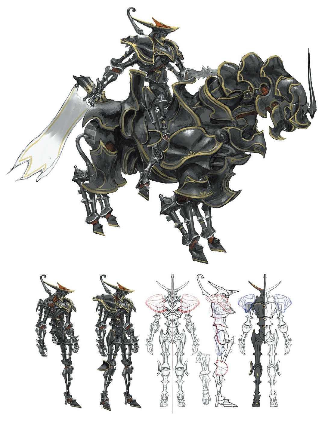 Magitek Cavalry and Infantry Art from Final Fantasy XIV: Shadowbringers