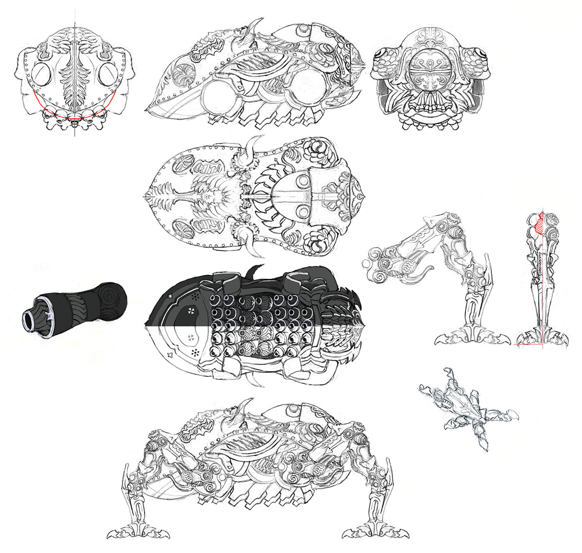 Omega Weapon Body Parts Art from Final Fantasy XIV: Shadowbringers