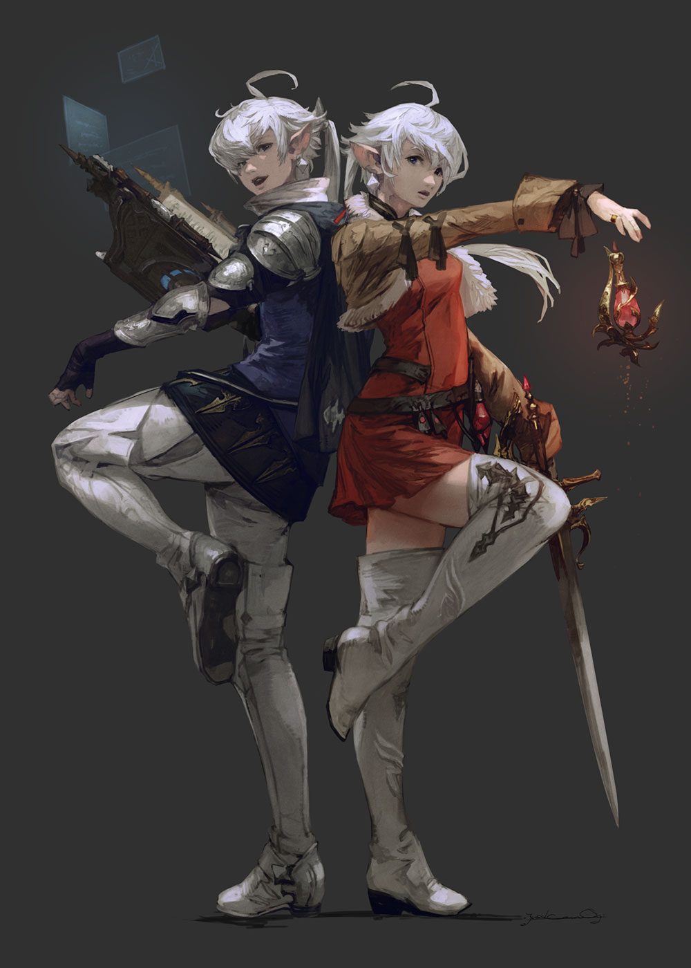 Alphinaud and Alisaie TGS Art from Final Fantasy XIV: Shadowbringers