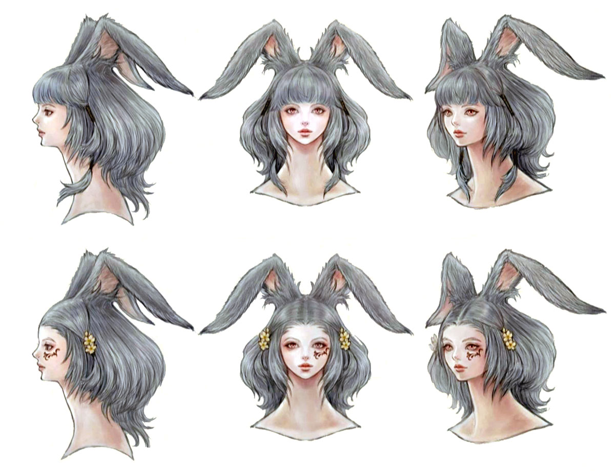 Viera Hairstyles Artwork from Final Fantasy XIV: Shadowbringers