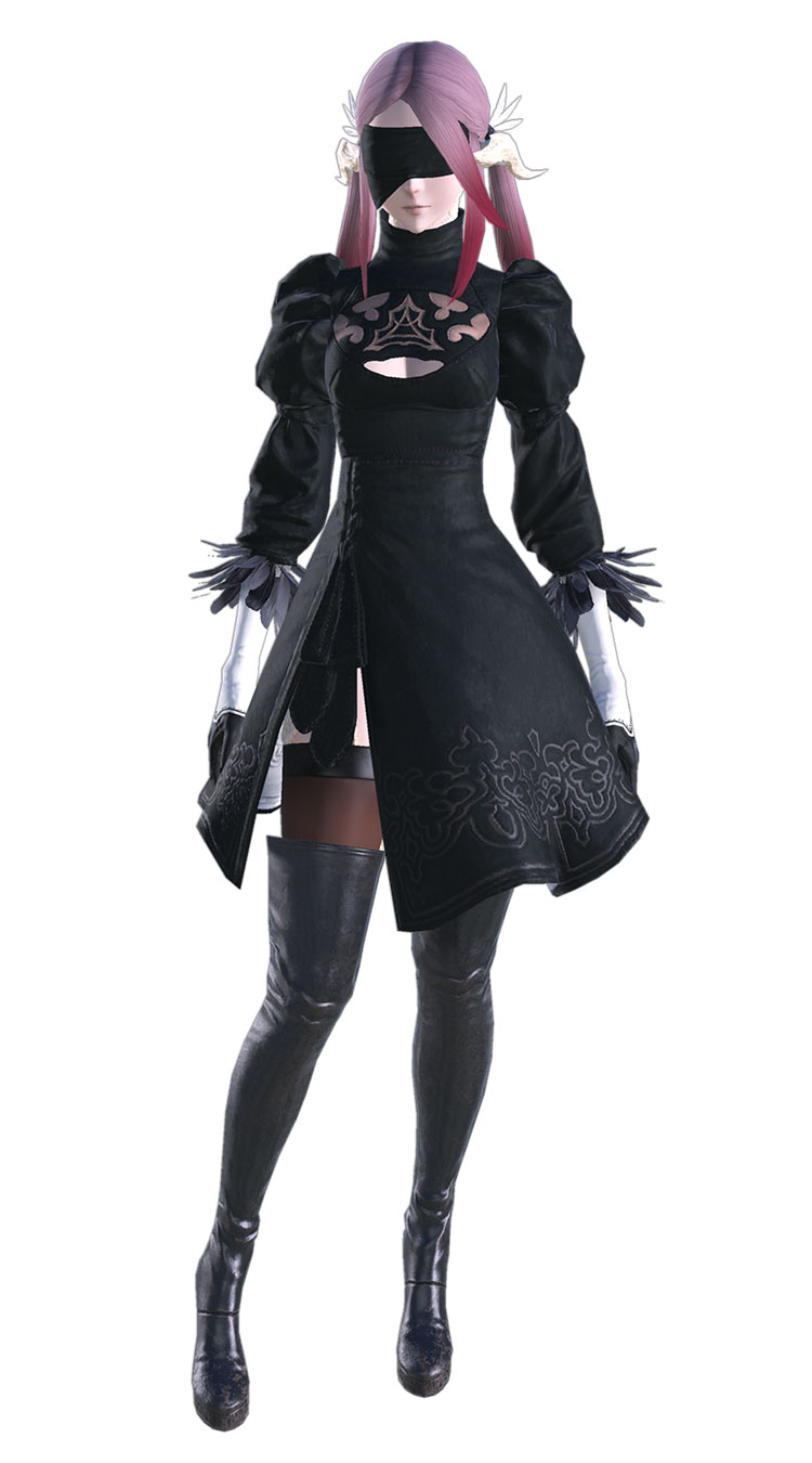 Female Au Ra YoRHa Gear Render from Final Fantasy XIV: Shadowbringers