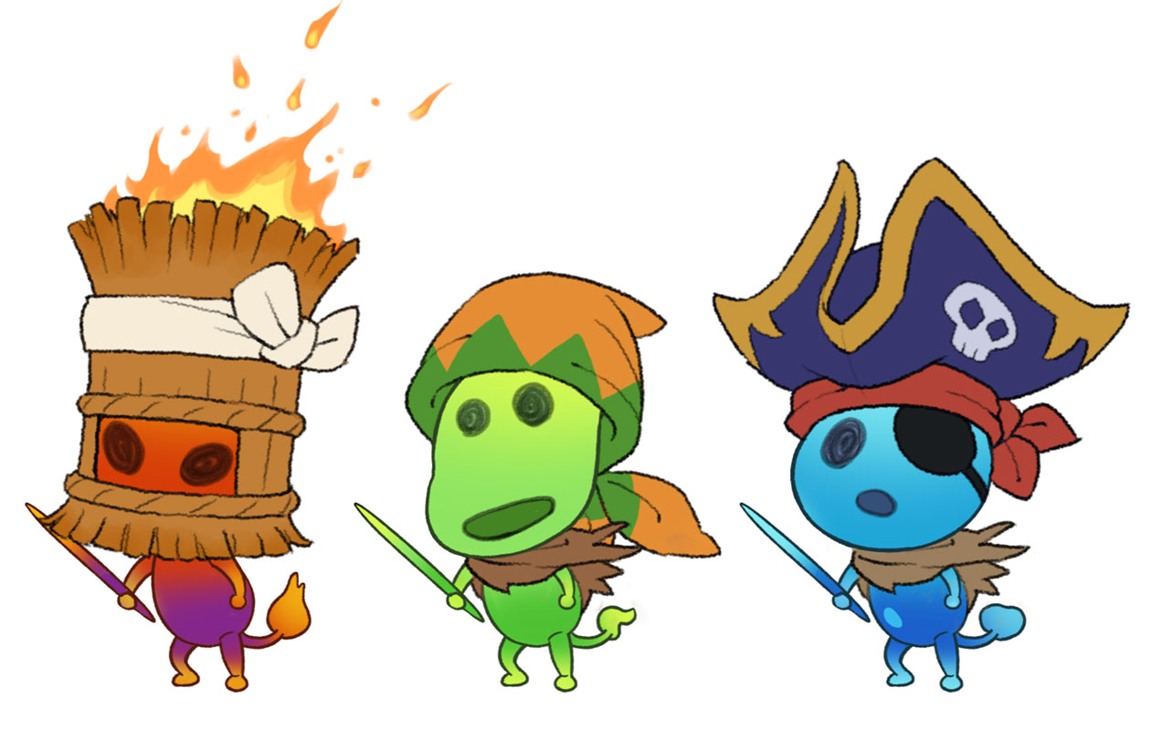 Fire, Wind, & Water Leader Higgledies Concept Art from Ni no Kuni II: Revenant Kingdom