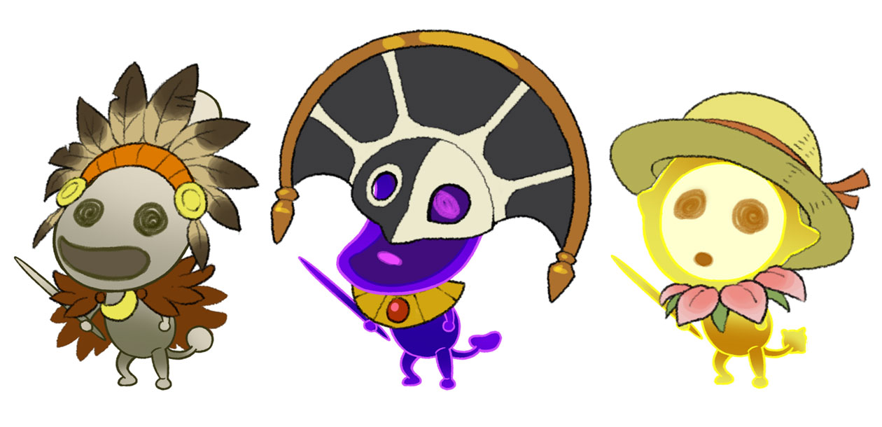 Normal, Dark, & Light Leader Higgledies Concept Art from Ni no Kuni II: Revenant Kingdom