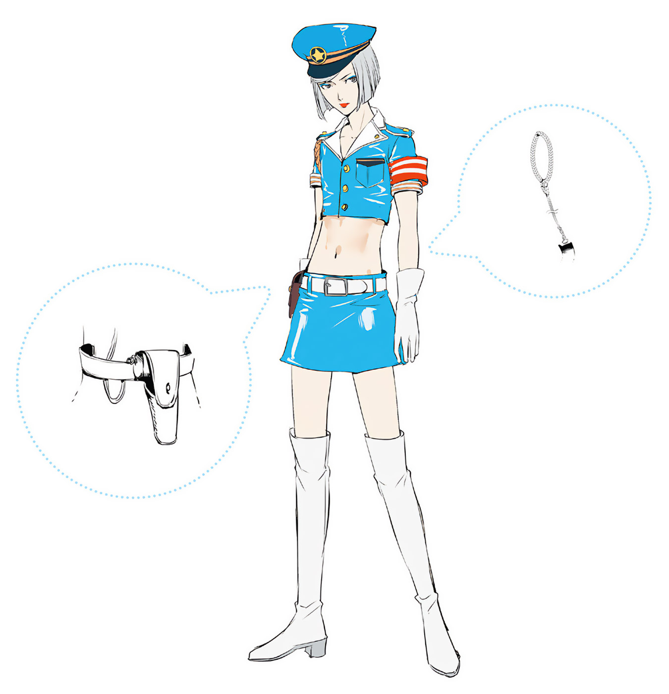 Akihiko Sanada Mini Skirt Police Costume Art from Persona 3: Dancing in Moonlight