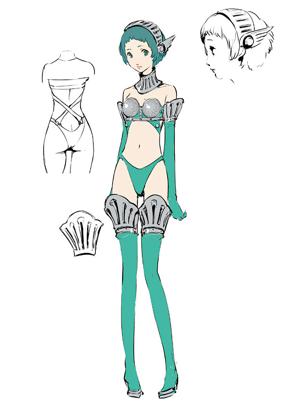 Fuuka Yamagishi Green High-Cut Armor Art from Persona 3: Dancing in Moonlight