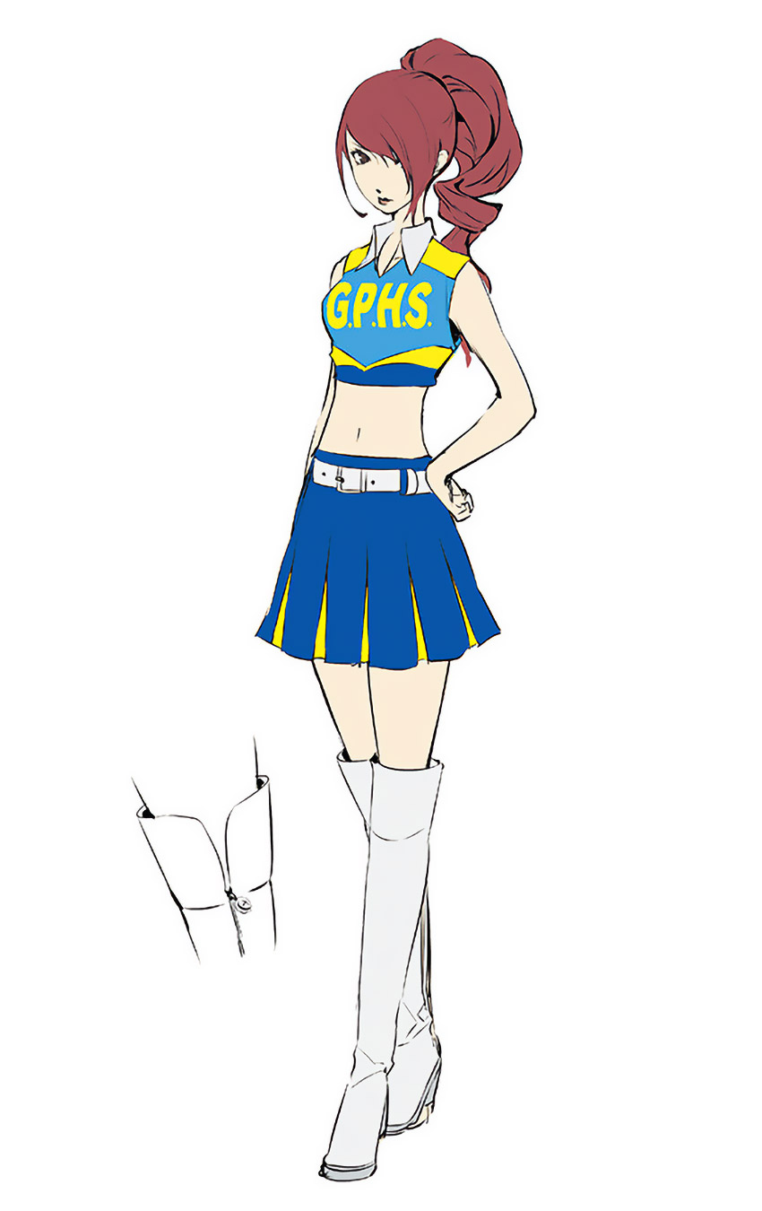 Mitsuru Kurijo Cheerleader Costume Art from Persona 3: Dancing in Moonlight