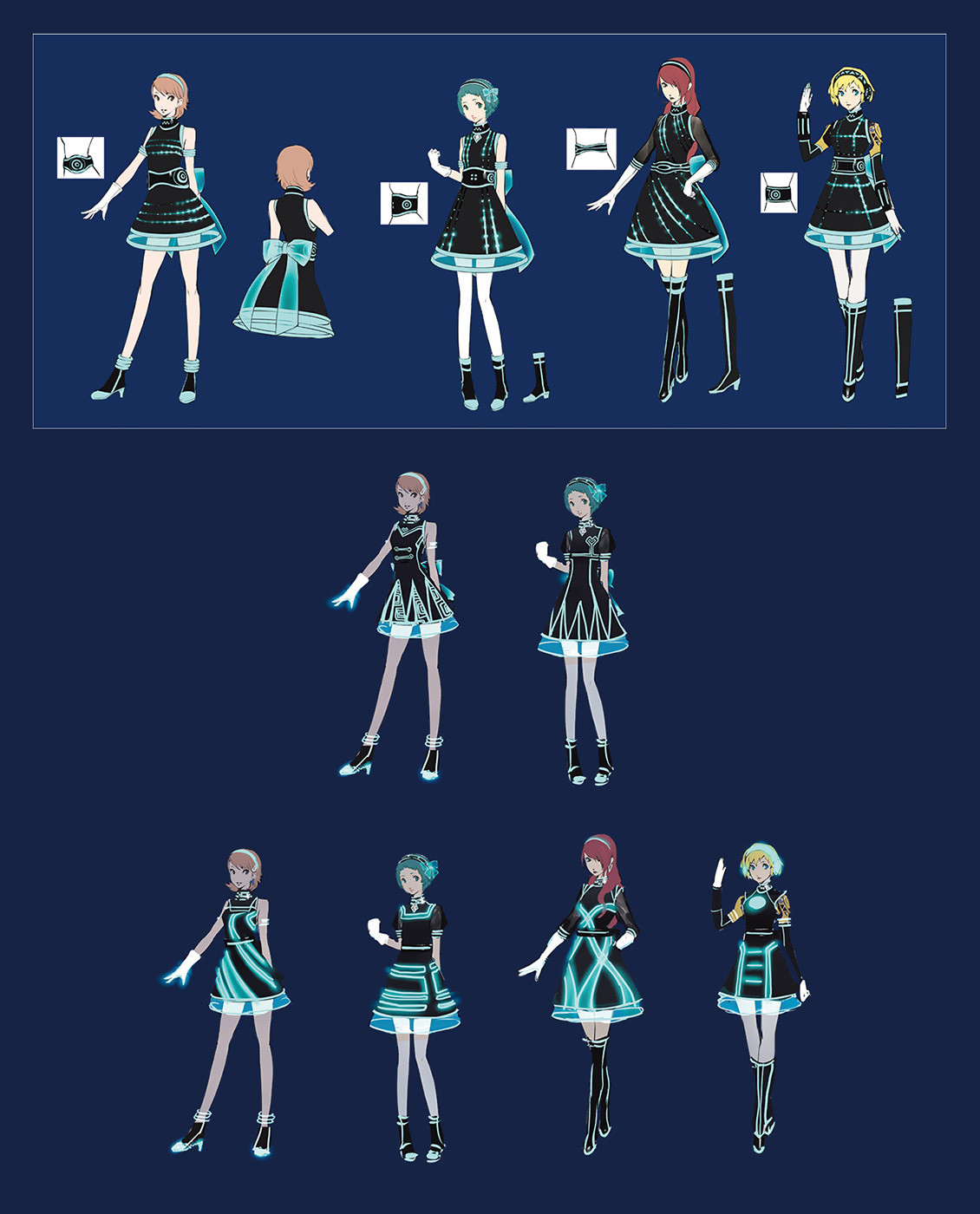 Neon Dress Art from Persona 3: Dancing in Moonlight