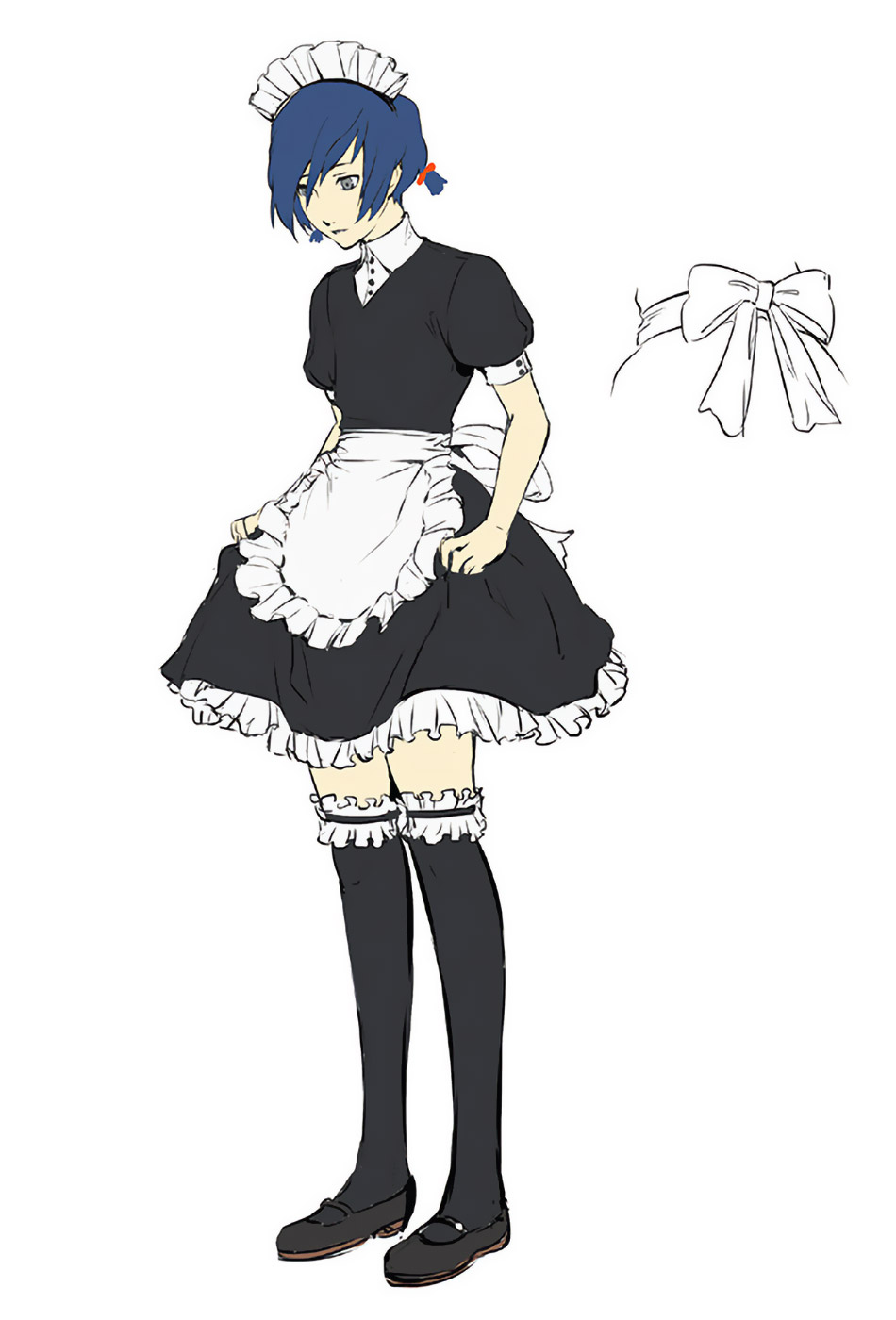 Protagonist Girly Maid Uniform Art from Persona 3: Dancing in Moonlight