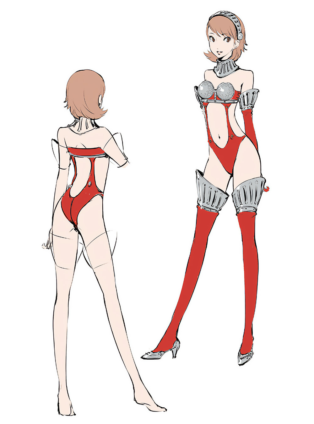 Yukari Takeba Red High-Cut Armor Art from Persona 3: Dancing in Moonlight