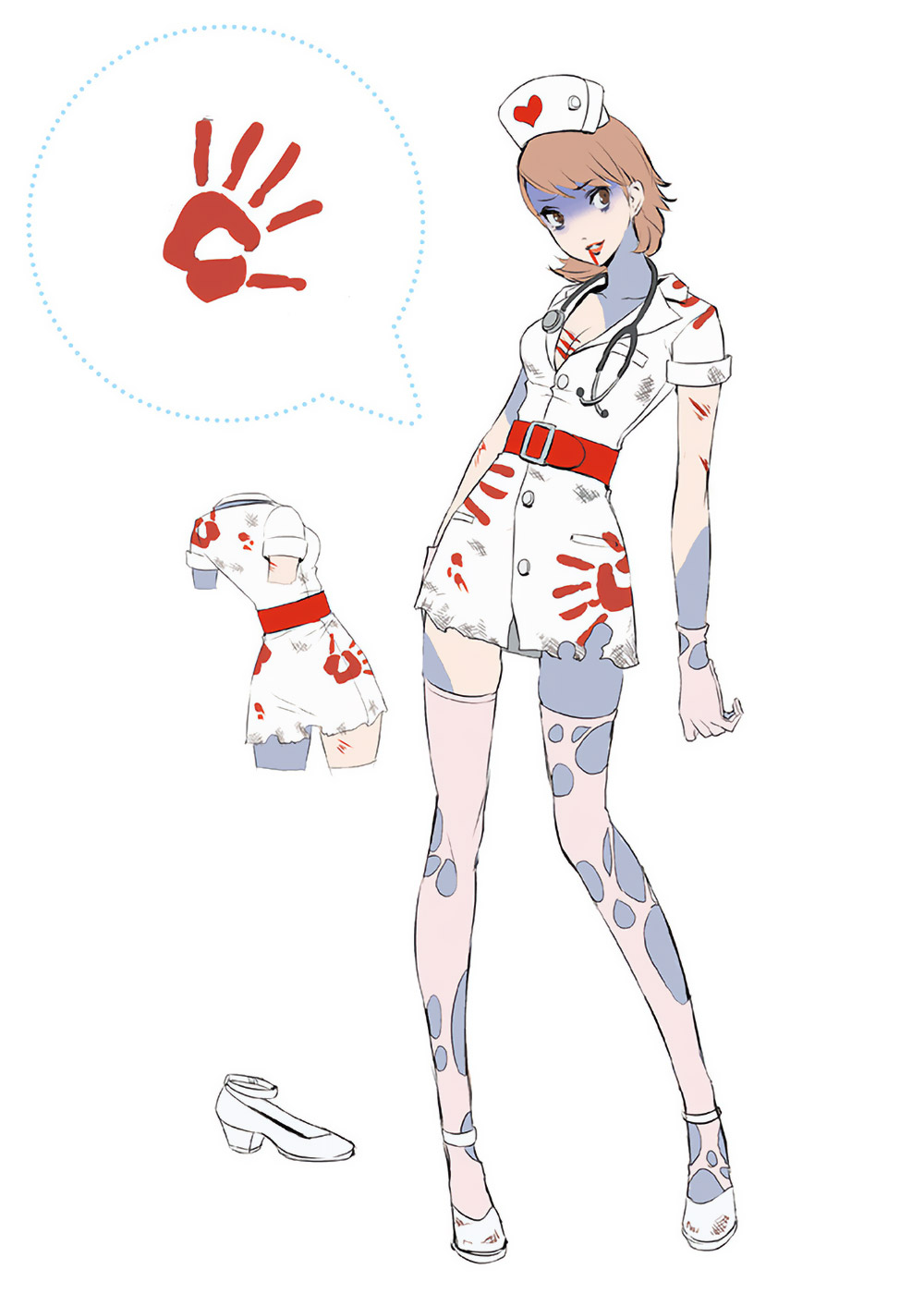 Yukari Takeba Zombie Nurse Costume Art from Persona 3: Dancing in Moonlight