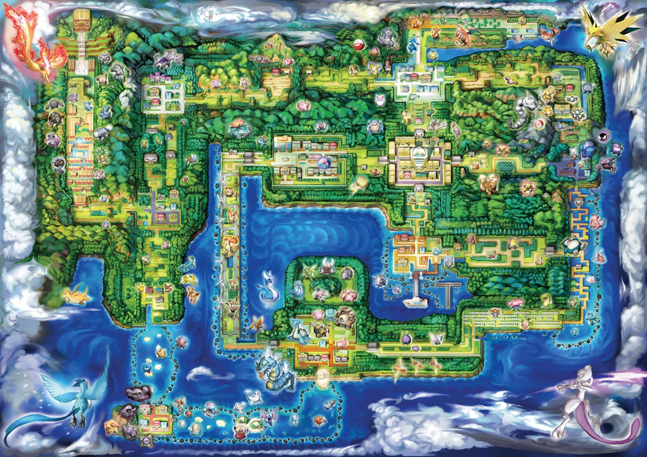 Kanto Map Concept Art from Pokémon: Let's Go, Pikachu! & Let's Go, Eevee!