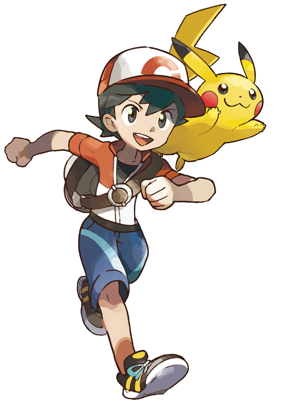 Male Protagonist & Pikachu Concept Art from Pokémon: Let's Go, Pikachu! & Let's Go, Eevee!