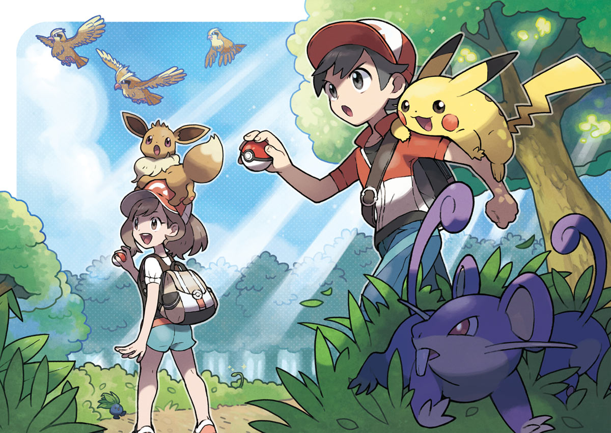 Partner Pok&eacute;mon Concept Art from Pokémon: Let's Go, Pikachu! & Let's Go, Eevee!