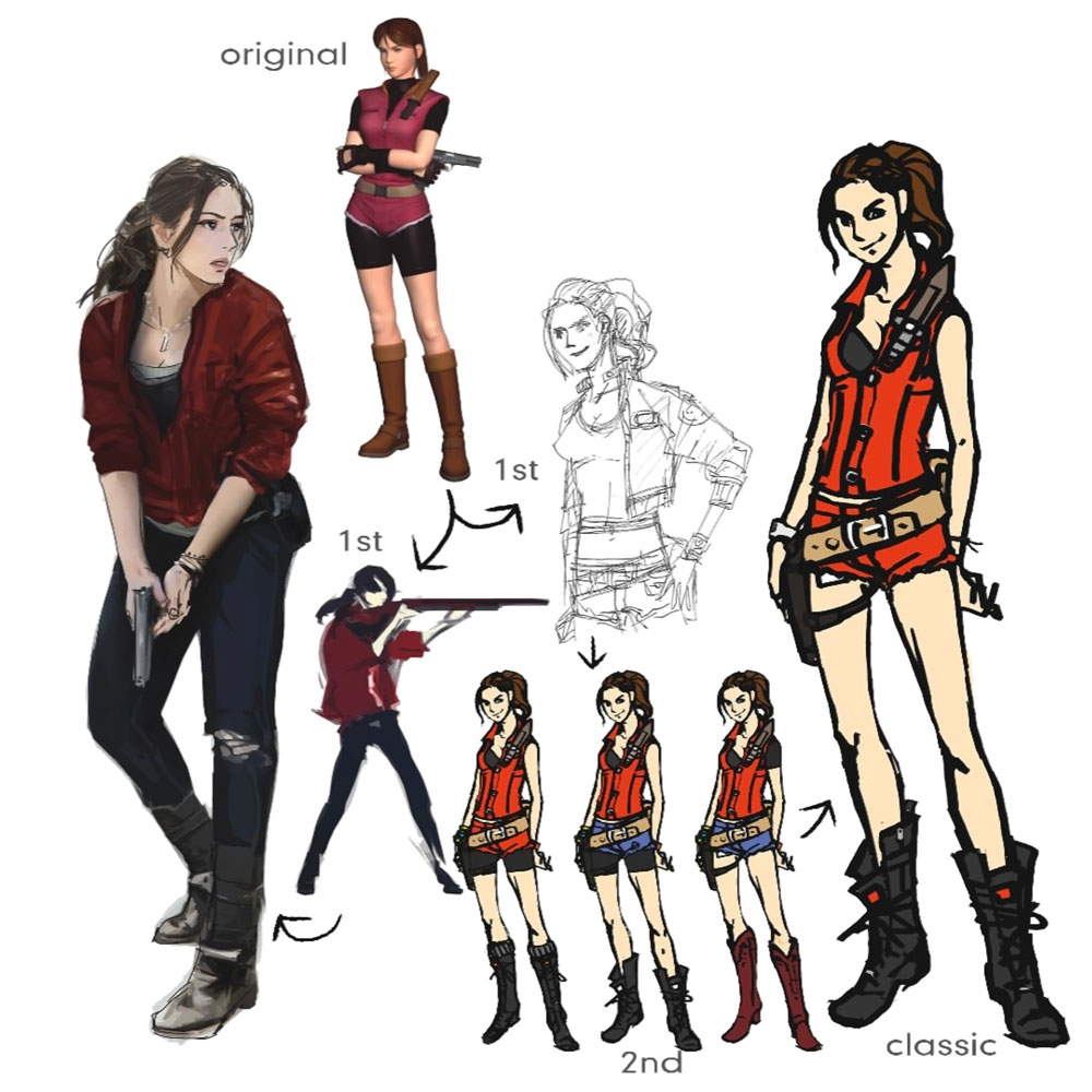 Claire Redfield Concept Artwork from Resident Evil 2 (2019)